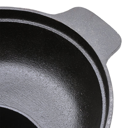 Black Cast Iron Hot Pot with Divider