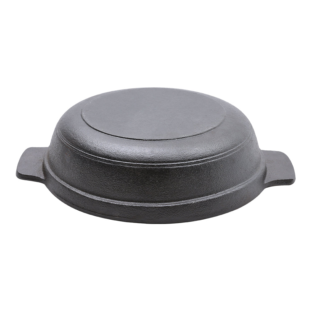 Black Cast Iron Hot Pot with Divider