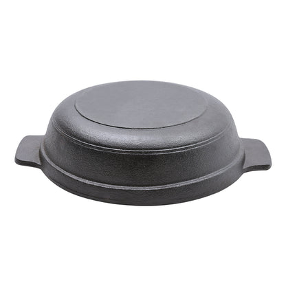 Black Cast Iron Hot Pot with Divider