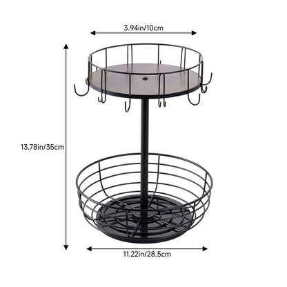 2-Tier Multifunction Rotation Countertop Organizer Storage Rack