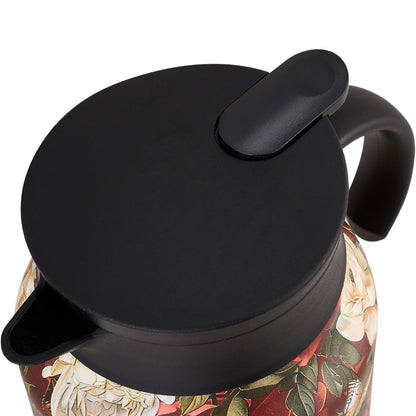 Vintage Floral Pattern Tea Thermos Teapot with Built-in Infuser