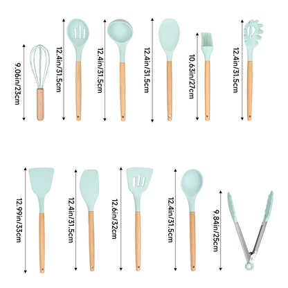 Silicone Kitchen Cooking Utensils Set