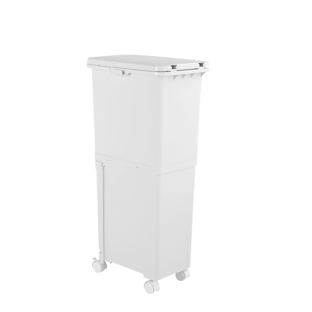 29L Double-Layer Rubbish Bin with Wheels
