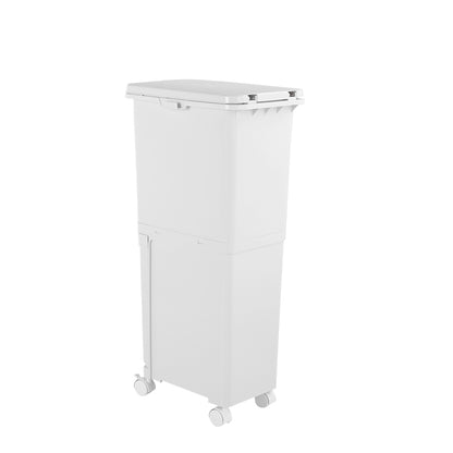 29L Double-Layer Rubbish Bin with Wheels