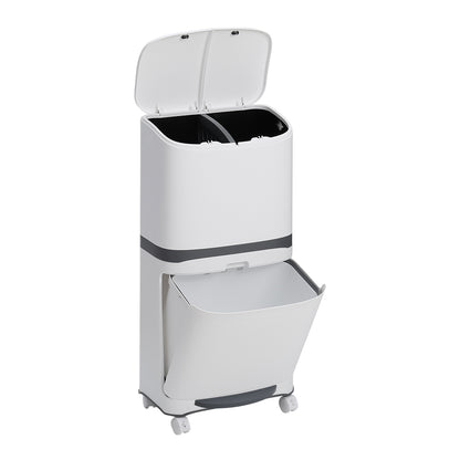 48 Litre Step on Recycling Rubbish Bin Double Layer Pedal Bin