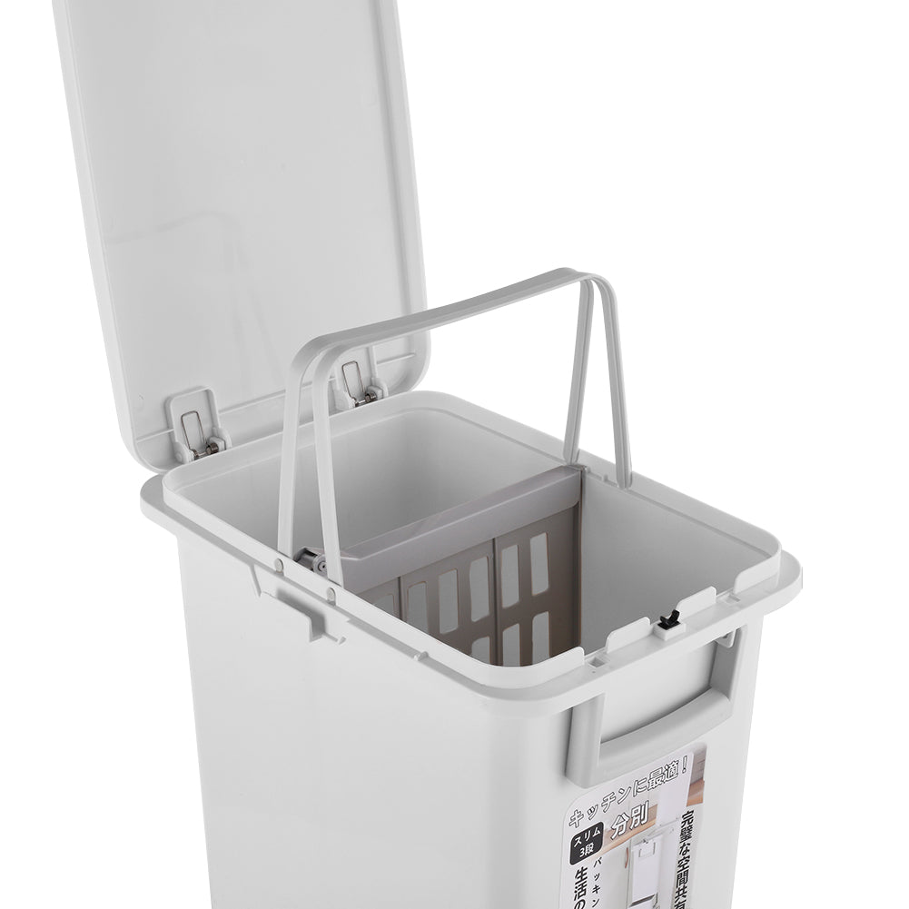 29L Double-Layer Rubbish Bin with Wheels