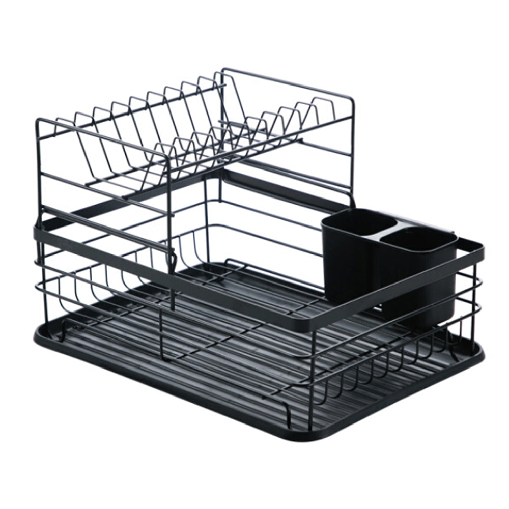 2-Tier Metal Kitchen Dish Drainer Rack