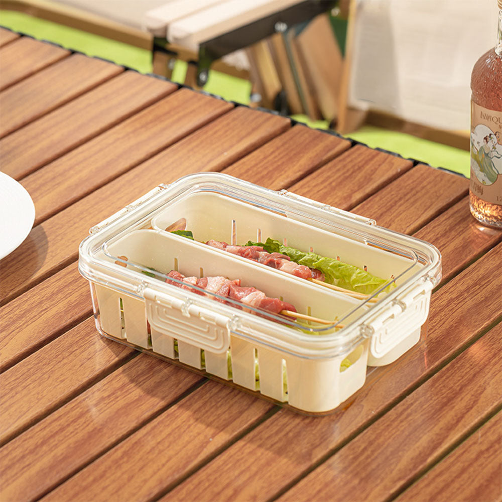 Fridge Storage Container with Two Compartments