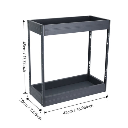 2-Tier Kitchen Cabinet Pull Out Aluminium Shelf