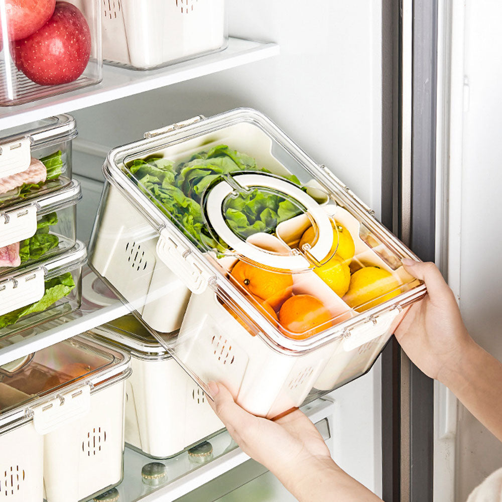 Fridge Storage Container with Three Compartments