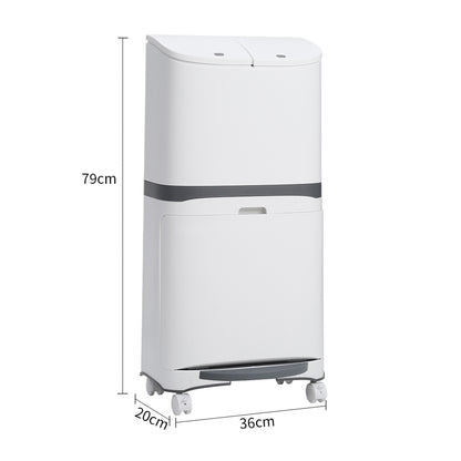 48 Litre Step on Recycling Rubbish Bin Double Layer Pedal Bin