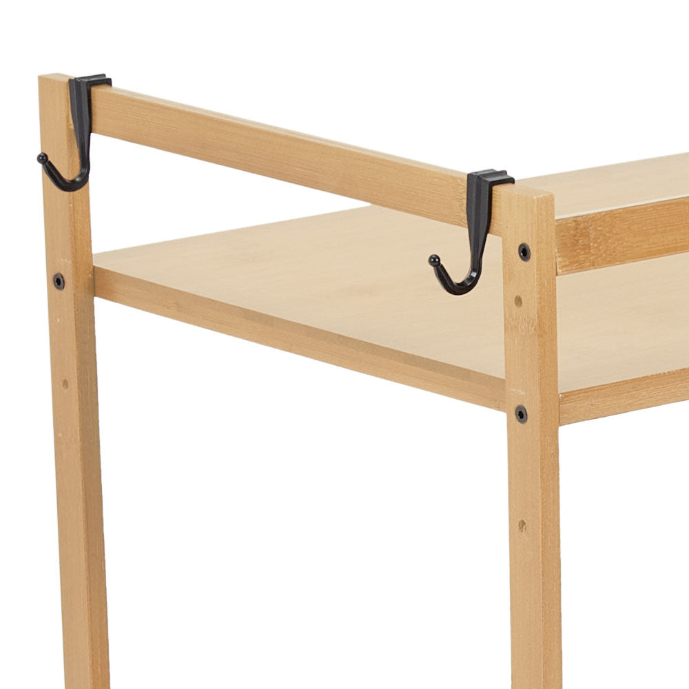 Wooden Spice Rack Organizer with Hooks