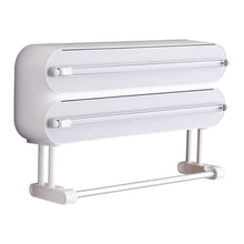 Dual-Layer Magnetic Plastic Wrap Dispenser with Cutter