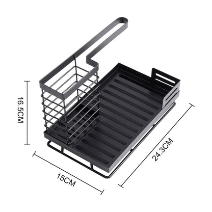 Black Steel Kitchen Sink Caddy Organizer