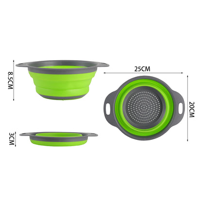 Collapsible Kitchen Silicone Colander Strainer Bowl