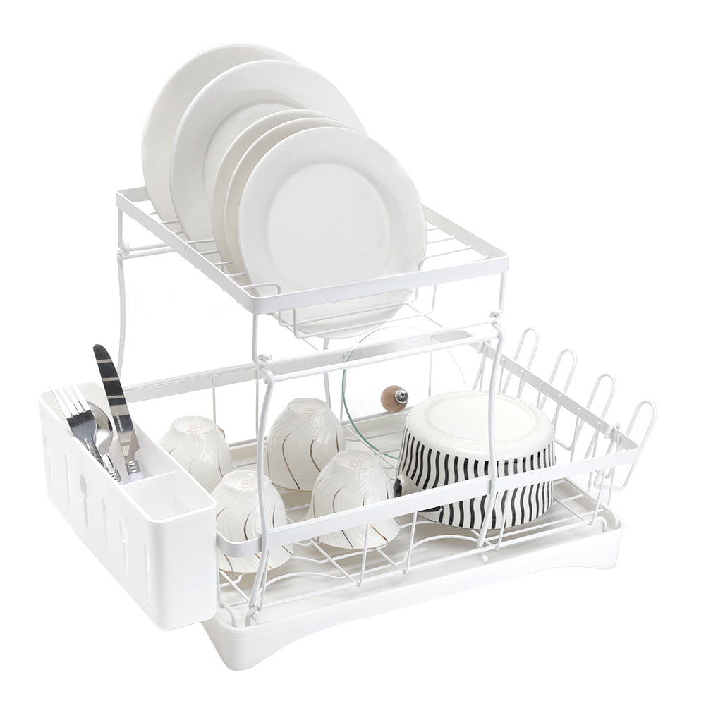2-Tier Dish Drainer with Drying Tray