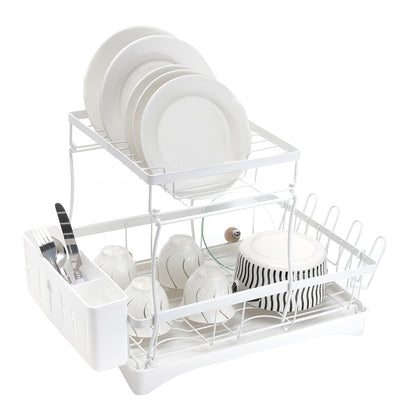 2-Tier Dish Drainer with Drying Tray