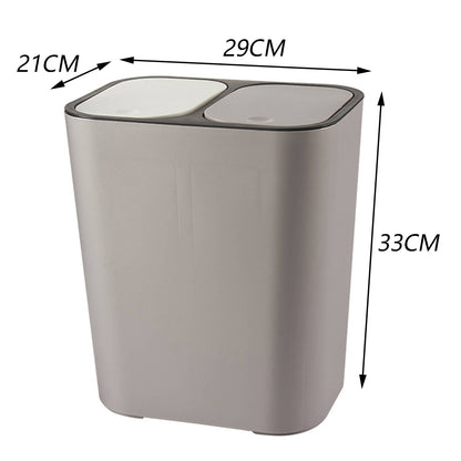 Kitchen 15L Rubbish Dustbin Double Section Recycling Bin