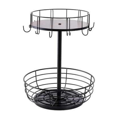 2-Tier Multifunction Rotation Countertop Organizer Storage Rack
