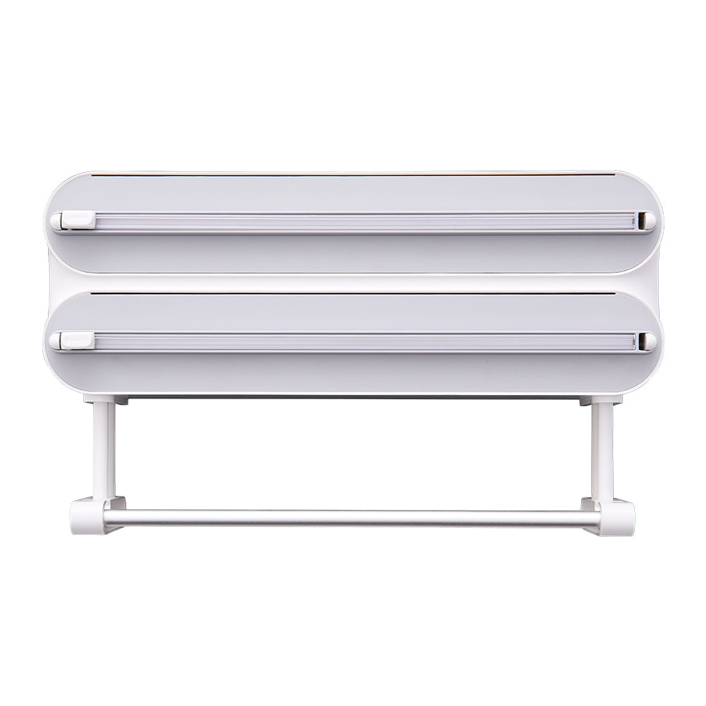 Dual-Layer Magnetic Plastic Wrap Dispenser with Cutter