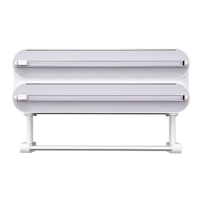 Dual-Layer Magnetic Plastic Wrap Dispenser with Cutter