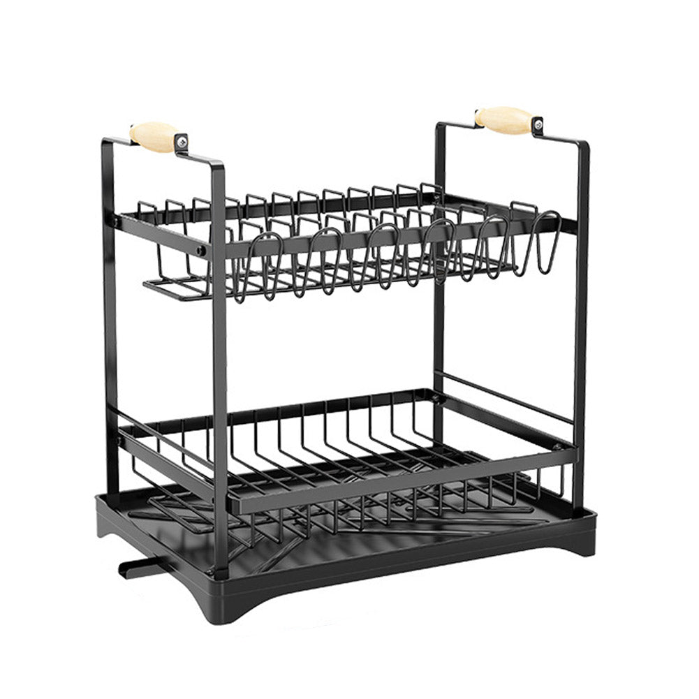 2-Tier Dish Drainer with Utensil Holder