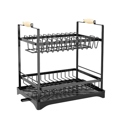 2-Tier Dish Drainer with Utensil Holder