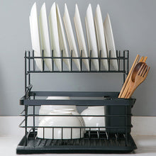 2-Tier Metal Kitchen Dish Drainer Rack