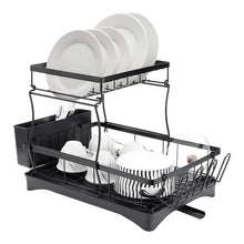 Steel Dish Rack with Utensil and Glass Holder