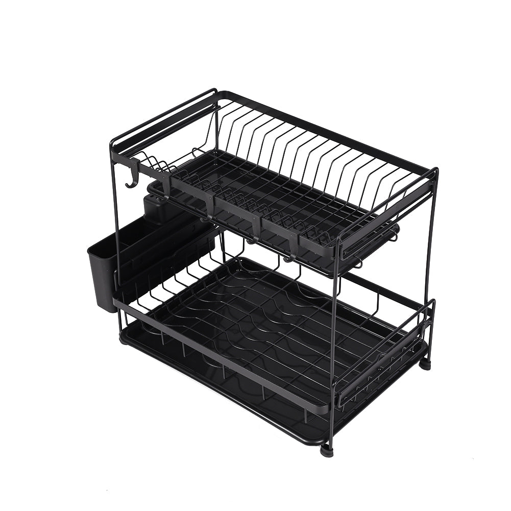 2 Tier Dish Drying Rack with Drainboards